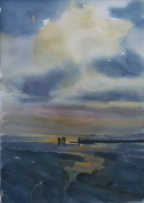 Hafen von Kloster (Hiddensee)  Aquarell   35,8x25,8 cm  (Privatbesitz)