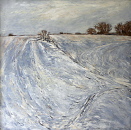 Winterlandschaft bei Mühlenbeck  Öl/Lw.  60x60 cm