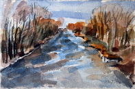 Frühlingsbeginn am Oranienburger Kanal  2012  Aquarell