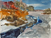 Winter im Mühlenbecker Land  Aquarell  30x40 c