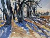 Weg nach Stolpe Aquarell 30x40 cm Weg nach Stolpe Aquarell 30x40 cm