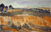 Märkisches Dorf  Aquarell  14,4x21,3