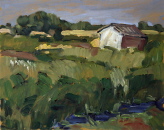 Am Oranienburger Kanal  Öl/Pappe  27,5x35 cm