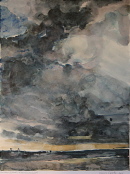 Weites Land Nordfriesland  Aquarell  32x24 cm  Privatbesitz