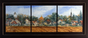 Panorama Hohen Neuendorf 2012 dreiteilig Öl/Malkarton 34x99 cm Panorama Hohen Neuendorf 2012 dreiteilig Öl/Malkarton 34x99 cm