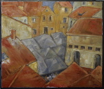 Marktplatz von Trogir, Kroatien  Öl/Lw.  60x70 cm