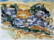 Dorf auf Kreta Aquarell 30x40 cm Dorf auf Kreta Aquarell 30x40 cm