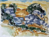 Dorf auf Kreta  Aquarell  30x40 cm