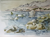 Bucht von Plakias, Kreta Aquarell 24x32 cm Bucht von Plakias, Kreta Aquarell 24x32 cm